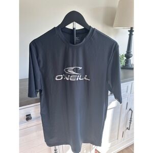 NEW O'Neill Mens Wave Rashguard Tee Black UPF 50+ Swim Shirt Medium